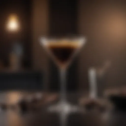 A visually striking Mr. Black Espresso Martini garnished with coffee beans