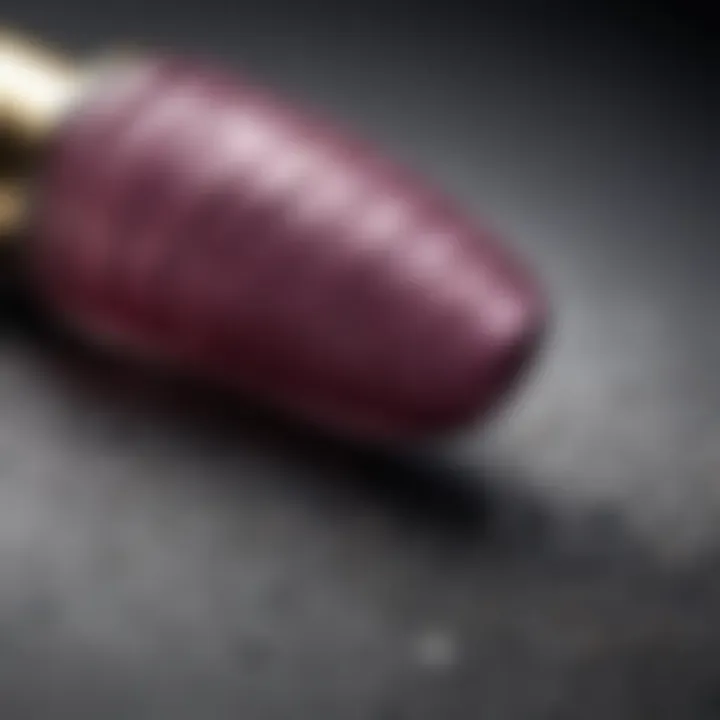 Close-up of textured nail polish with a unique finish