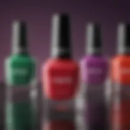 A vibrant display of nail polish bottles showcasing trending colors