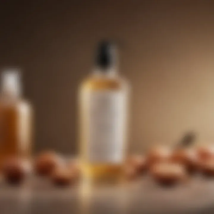 Natural ingredients found in Argan Magic Shampoo displayed aesthetically.