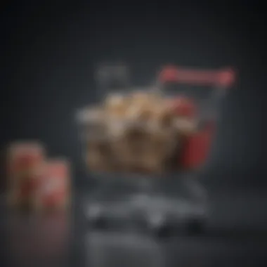 Shopping cart filled with trendy items and discount codes