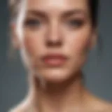 A close-up view of various facial scars