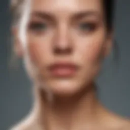 A close-up view of various facial scars