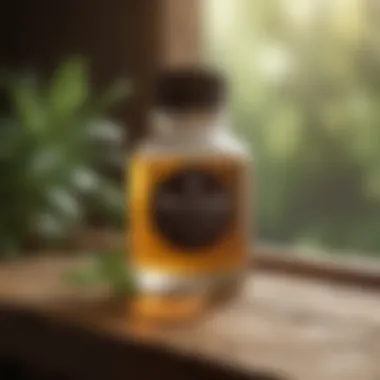 Natural remedies displayed on a wooden surface