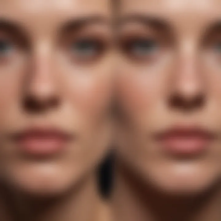 Before and after transformation showing scar improvement