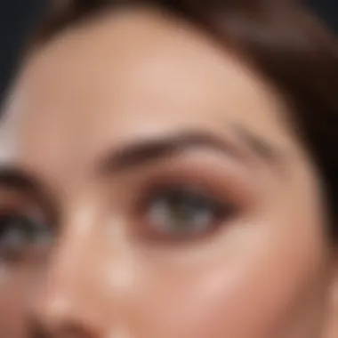 Aesthetic arrangement of eyebrow tattoo peel-off solutions alongside beauty tools, emphasizing their compatibility.