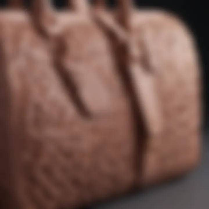 Close-up of premium materials used in Net-A-Porter bags, highlighting craftsmanship.