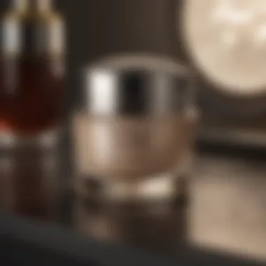 Luxurious night cream jar on a vanity