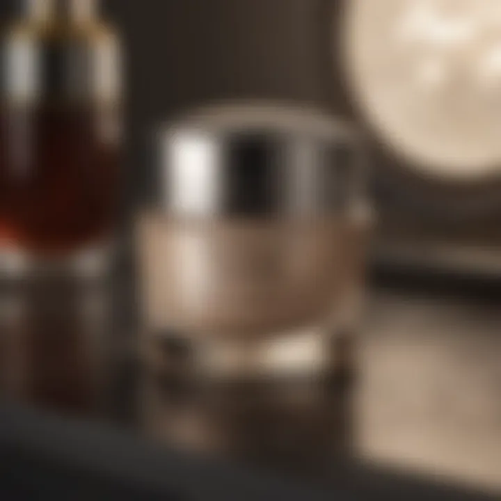 Luxurious night cream jar on a vanity