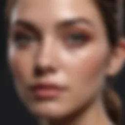 Close-up of clear skin with a glowing complexion