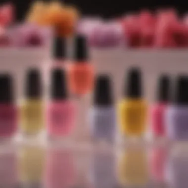 An artistic arrangement of nail polish bottles highlighting the unique qualities of OPI products.