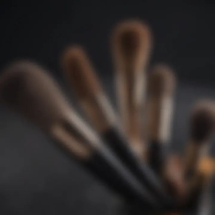 Different brush shapes designed for versatile stick foundation techniques