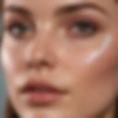 Close-up of a soothing chemical peel being applied to delicate skin