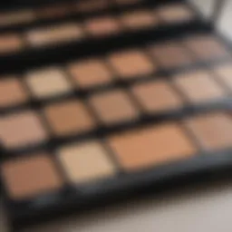 A close-up of a foundation palette showcasing various shades suitable for different skin tones.