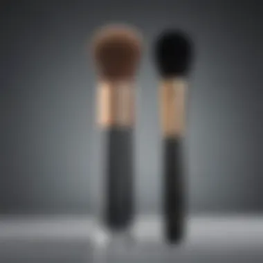 An elegant makeup brush resting on a foundation bottle, symbolizing the application process.