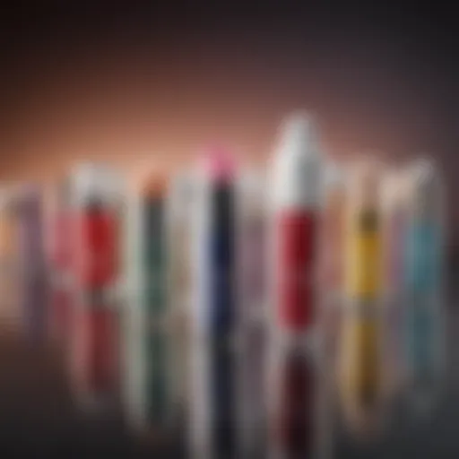 A collection of luxurious lip balms displayed elegantly