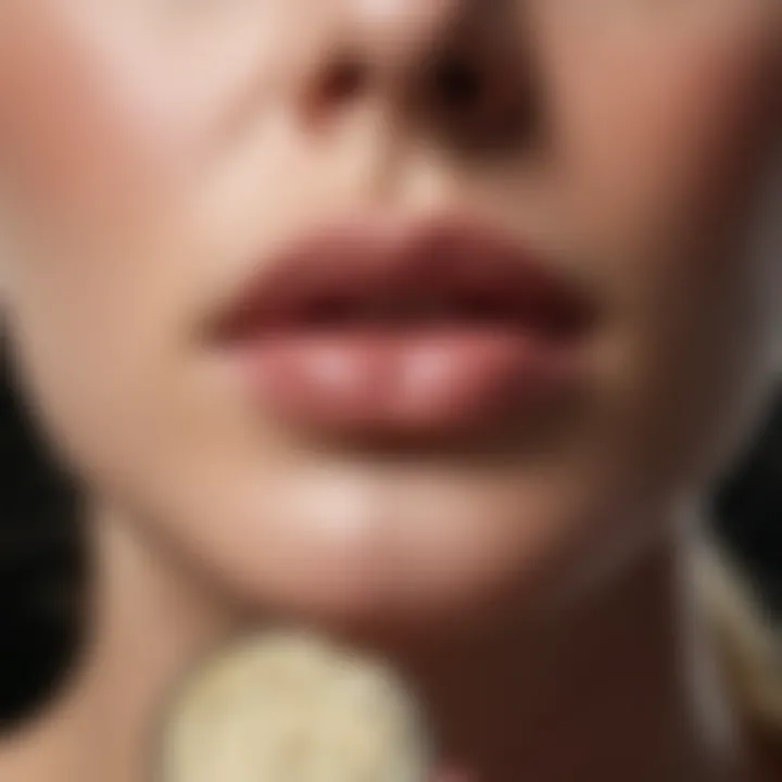 Close-up of natural ingredients used in lip moisturizers