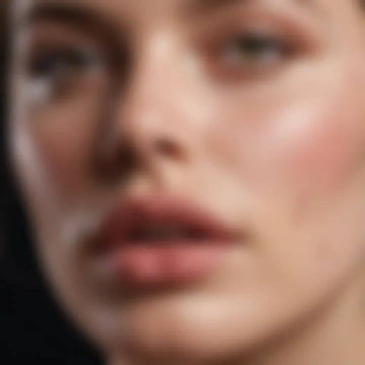 A soothing application of lip balm on cracked lips