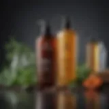 A selection of natural shampoos with herbal ingredients