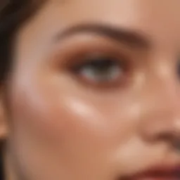 Close-up of a flawless complexion showcasing different foundation finishes
