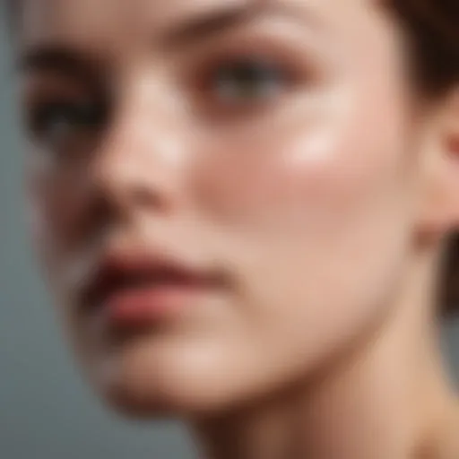 A close-up of eczema-affected skin with topical treatment applied