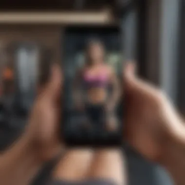 Motivational quotes displayed on a fitness app