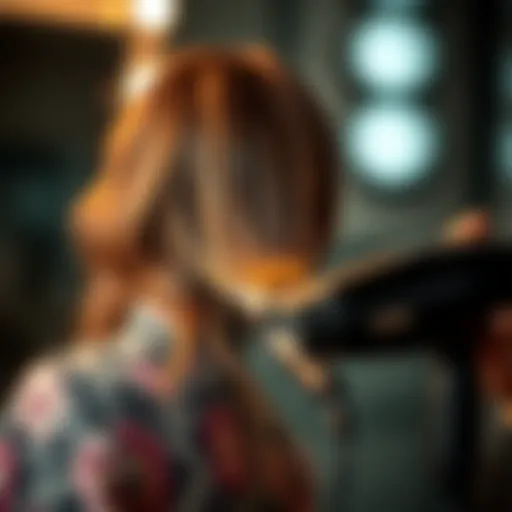 Precision styling with a hair dryer brush on fine hair