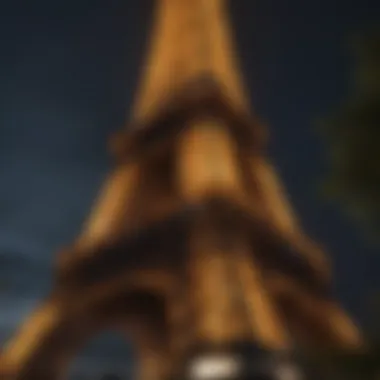 The majestic Eiffel Tower illuminated at night