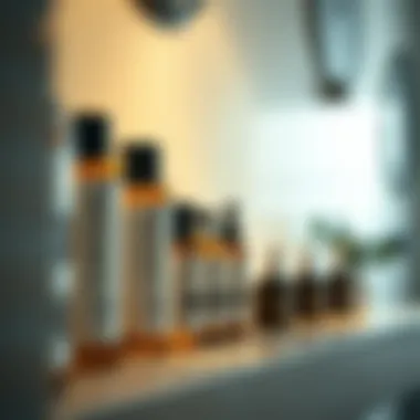 A serene bathroom shelf adorned with Paul Mitchell products.