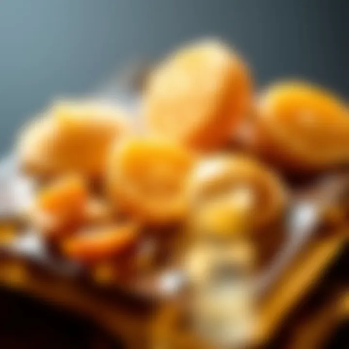 Close-up of nourishing ingredients in a hair serum.