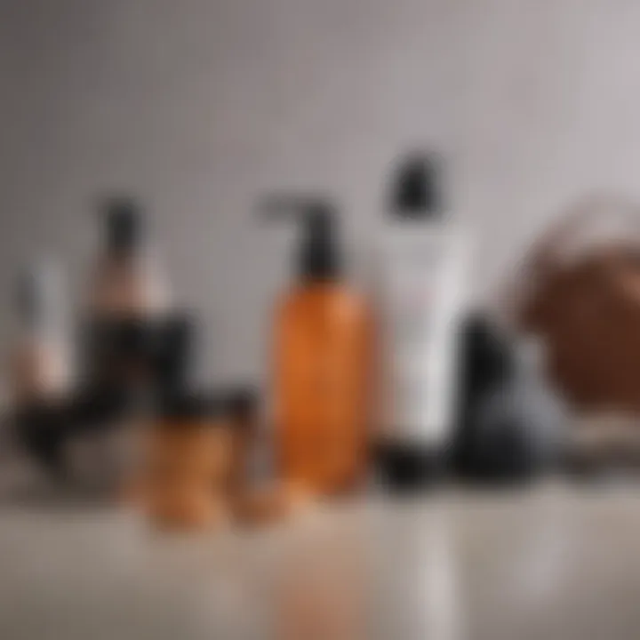 Post-grooming skincare essentials laid out for an effective routine.