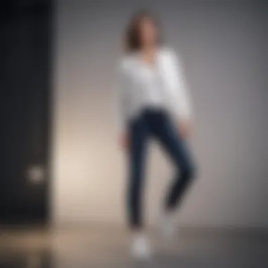 Sophisticated Evening Ensemble Sophisticated evening outfit combining white sneakers and dark jeans