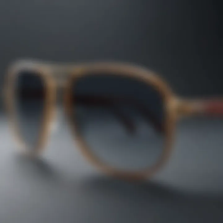 Detailed close-up of Ray-Ban sunglasses showcasing craftsmanship