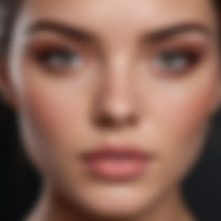 Close-up of blush application techniques