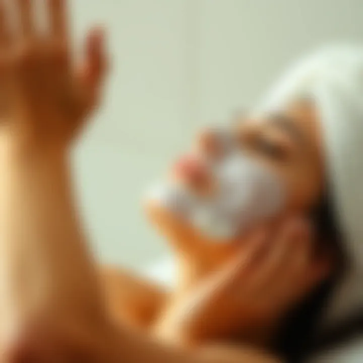 Nurturing the Inner Self A close-up of a woman engaging in self-care, representing the importance of nurturing oneself during the transformation process.