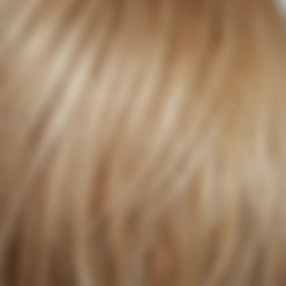 Close-up of damaged hair strands showing signs of bleaching