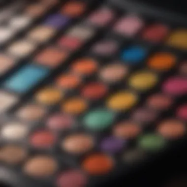 Vibrant Makeup Palette Close-up of vibrant makeup palette showcasing a range of colors