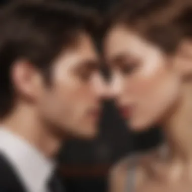 Intimate Character Moment An intimate moment between characters in a romantic film.