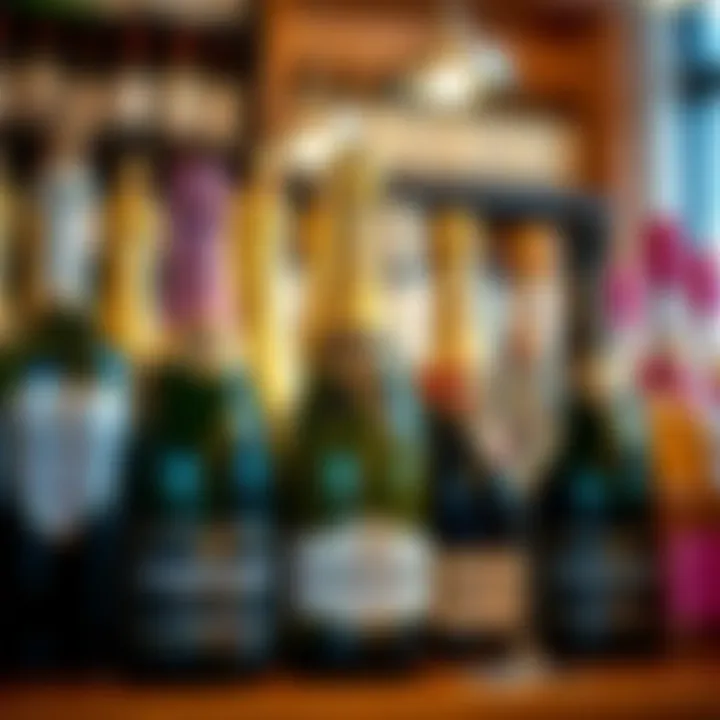 Affordable Champagne Selection A selection of affordable champagne bottles on display
