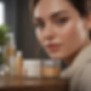 Eco-friendly skincare products displayed with sustainable packaging.