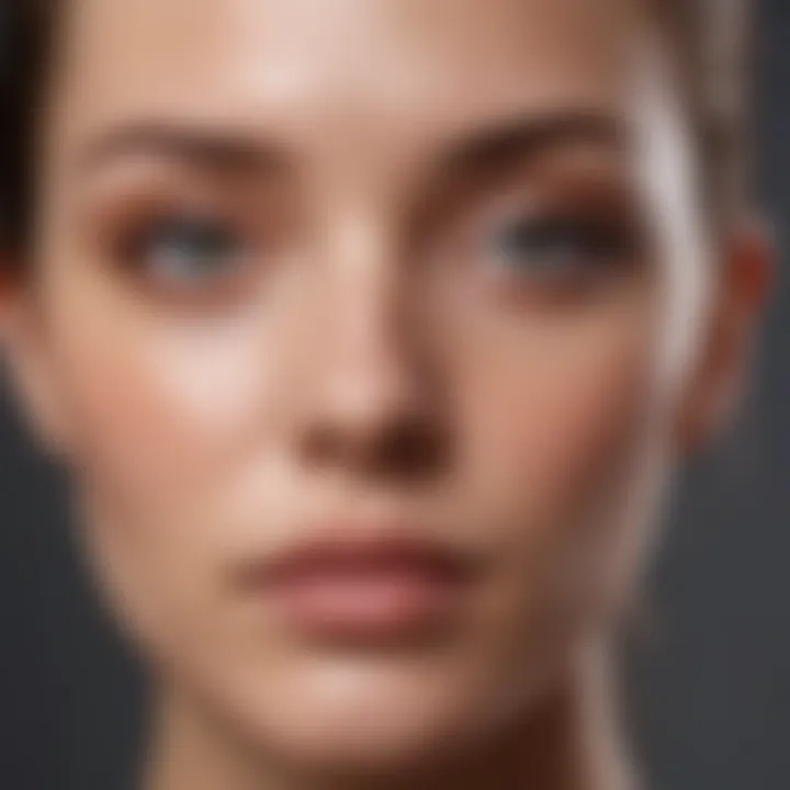 Visual representation of combination skin with highlighted areas of dry and oily patches.