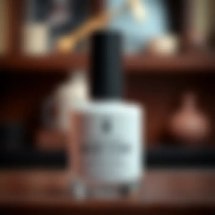 Close-up of a bottle of nourishing base coat