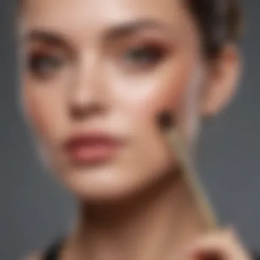 A flawless makeup application demonstrating technique with a brush