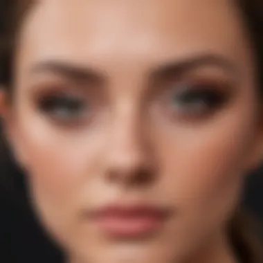 Close-up of eyeshadow application technique on eyelids