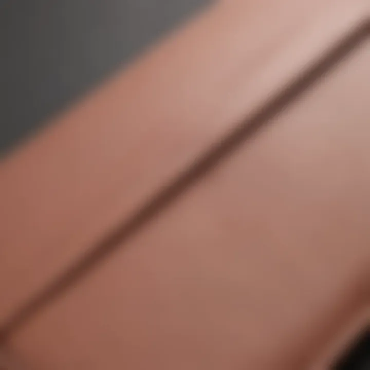 Close-up of premium material used in Senreve laptop sleeve