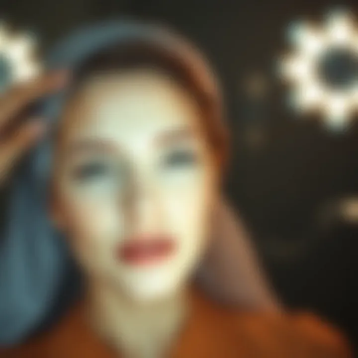 Before and after skin treatment results using light therapy