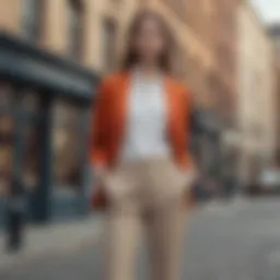 Stylish smart casual outfit featuring tailored trousers and a chic blouse