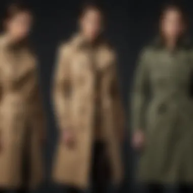Various styles of Smythe trench coats in different fabrics