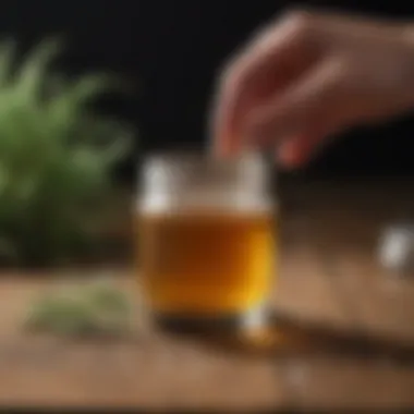 Various natural remedies displayed on a wooden surface