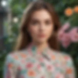 Vibrant spring outfit featuring floral patterns and pastel colors